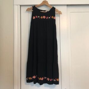 Black embroidered loft dress